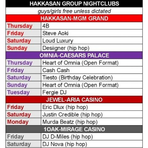 Las Vegas nightclub guestlists!